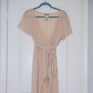 Cream Wrap Maxi Dress